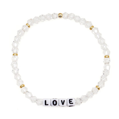 Casual Classic Style Shiny Letter Arylic Artificial Crystal Beaded Women's Bracelets