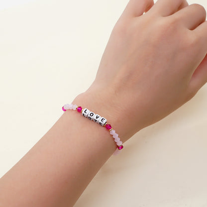 Casual Classic Style Shiny Letter Arylic Artificial Crystal Beaded Women's Bracelets