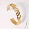 Simple Style Solid Color Stainless Steel Plating Cuff Bracelets