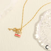 Hip-hop Simple Style Key Lock Copper 18k Gold Plated Zircon Pendant Necklace In Bulk