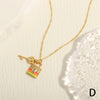 Hip-hop Simple Style Key Lock Copper 18k Gold Plated Zircon Pendant Necklace In Bulk