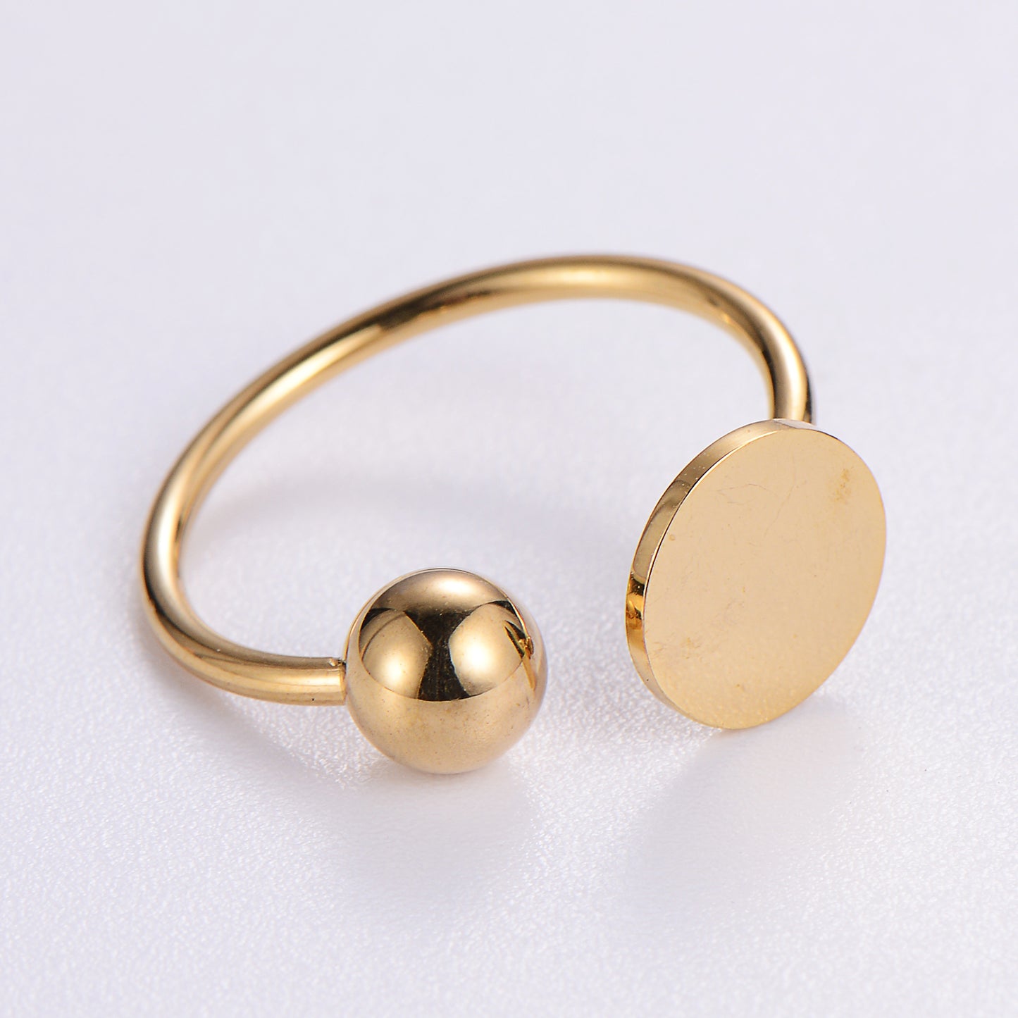 Casual Elegant Classic Style Solid Color Stainless Steel Plating 24k Gold Plated Rose Gold Plated Rings