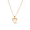 Wholesale Casual Cute Classic Style Heart Shape Butterfly Stainless Steel Plating 18k Gold Plated Pendant Necklace