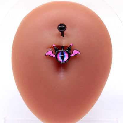 Hip-hop Exaggerated Funny Eye Alloy Resin Epoxy Plating White Gold Plated Belly Ring