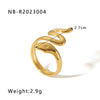 Hip-hop Exaggerated Cool Style Snake Stainless Steel Plating 18k Gold Plated Open Rings