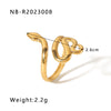 Hip-hop Exaggerated Cool Style Snake Stainless Steel Plating 18k Gold Plated Open Rings