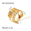 Ig Style Basic Simple Style Four Leaf Clover Heart Shape Flower Stainless Steel Plating 18k Gold Plated Open Rings