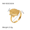 Ig Style Basic Simple Style Four Leaf Clover Heart Shape Flower Stainless Steel Plating 18k Gold Plated Open Rings