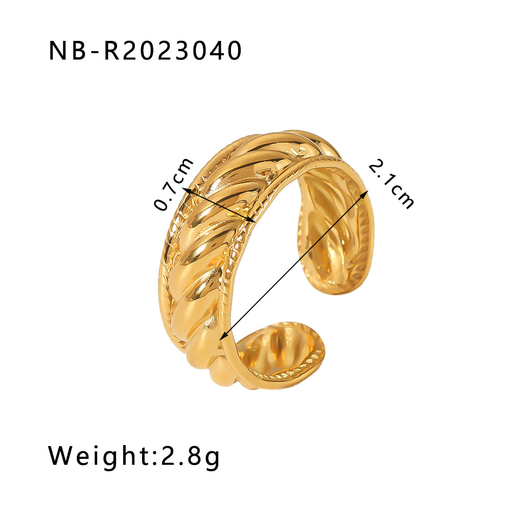 Ig Style Basic Simple Style Four Leaf Clover Heart Shape Flower Stainless Steel Plating 18k Gold Plated Open Rings