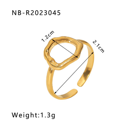 Ig Style Basic Simple Style Four Leaf Clover Heart Shape Flower Stainless Steel Plating 18k Gold Plated Open Rings