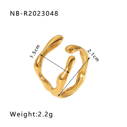 Ig Style Basic Simple Style Four Leaf Clover Heart Shape Flower Stainless Steel Plating 18k Gold Plated Open Rings