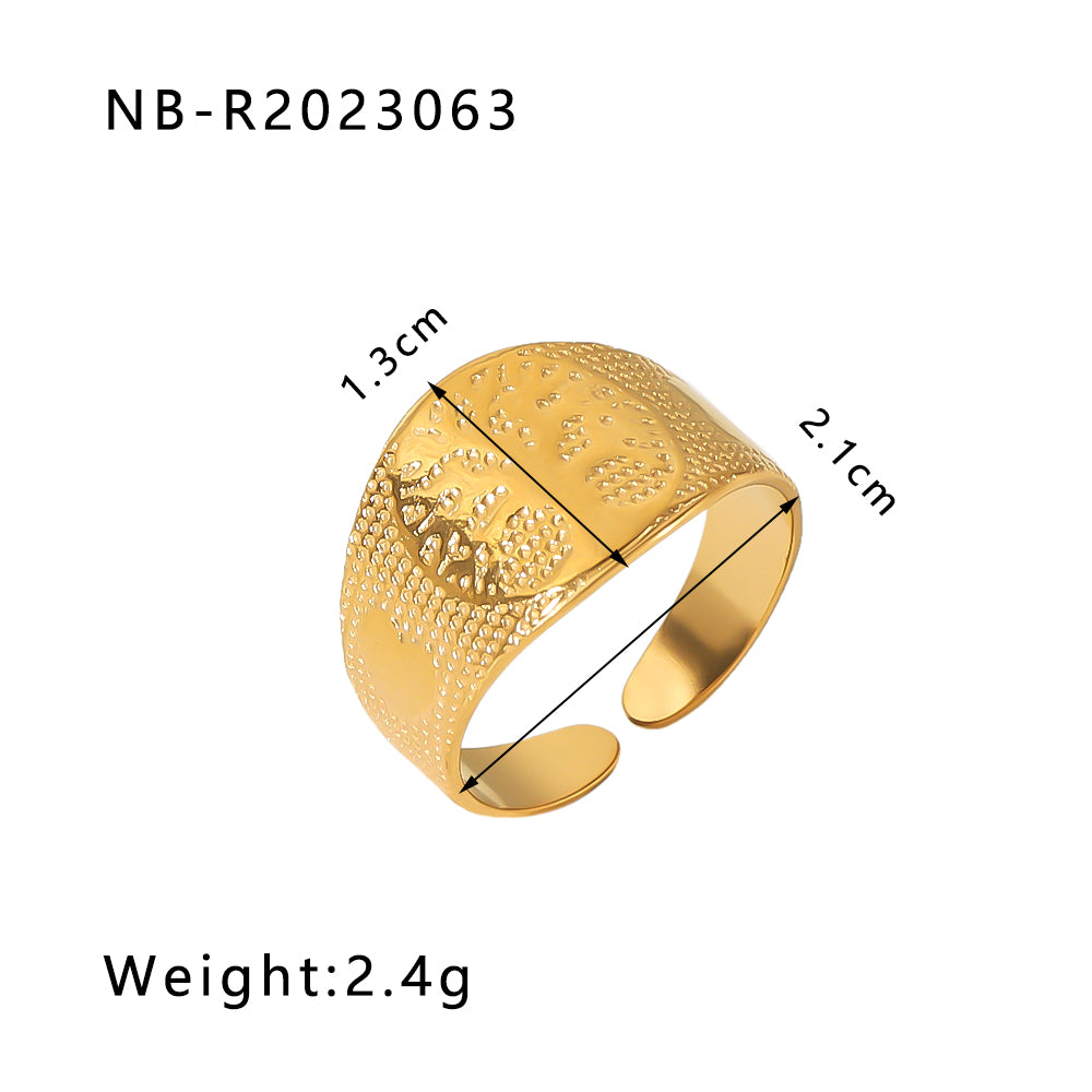 Ig Style Basic Simple Style Tree Symbol Lingge Stainless Steel Plating 18k Gold Plated Open Rings