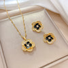 Simple Style Rhombus Bow Knot Copper Plating Inlay Zircon Jewelry Set