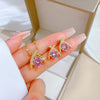 Simple Style Rhombus Bow Knot Copper Plating Inlay Zircon Jewelry Set