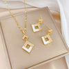 Simple Style Rhombus Bow Knot Copper Plating Inlay Zircon Jewelry Set