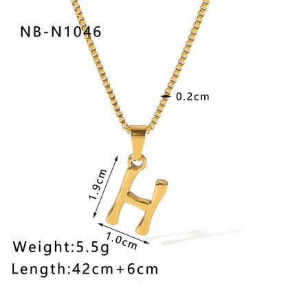 Wholesale Modern Style Simple Style Letter Stainless Steel Plating 18k Gold Plated Pendant Necklace