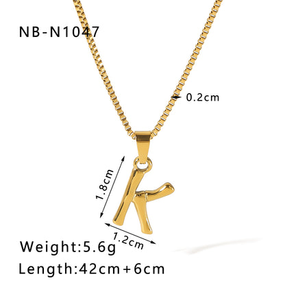 Wholesale Modern Style Simple Style Letter Stainless Steel Plating 18k Gold Plated Pendant Necklace