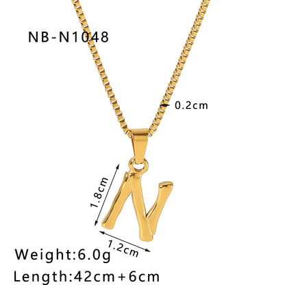 Wholesale Modern Style Simple Style Letter Stainless Steel Plating 18k Gold Plated Pendant Necklace