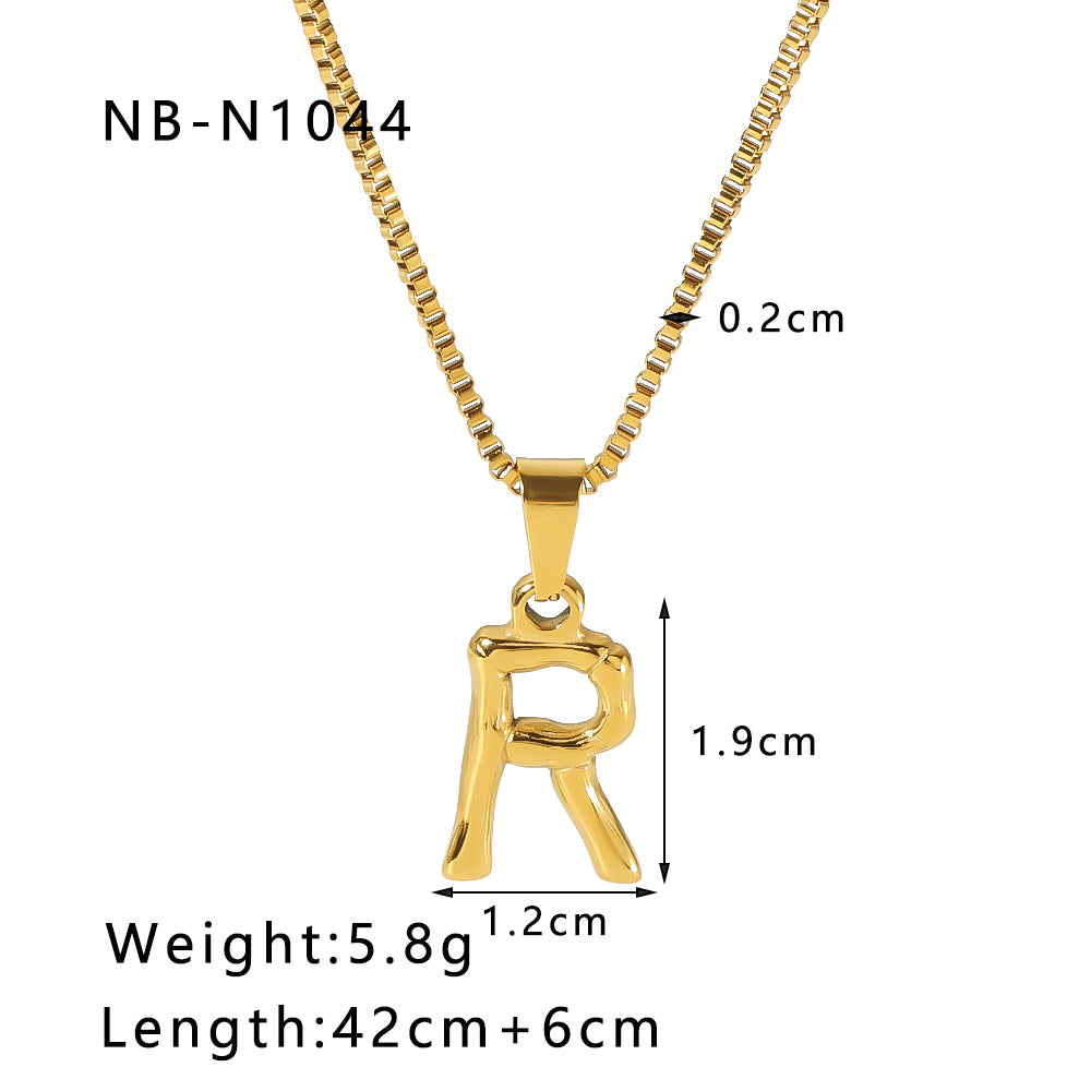 Wholesale Modern Style Simple Style Letter Stainless Steel Plating 18k Gold Plated Pendant Necklace