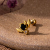 1 Piece Simple Style Spider Spider Web Bat Plating Inlay Stainless Steel Zircon 18k Gold Plated Ear Studs