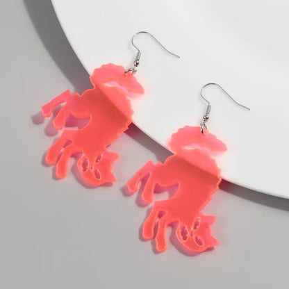 1 Pair Simple Style Solid Color Patchwork Arylic Drop Earrings