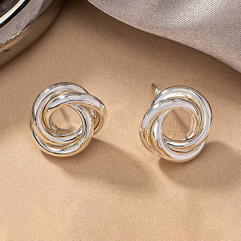 1 Pair Ig Style Simple Style Geometric Circle Plating Ferroalloy 14k Gold Plated 18k Gold Plated Ear Studs