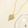 Simple Style Heart Shape Copper Enamel Inlay Zircon 18k Gold Plated Pendant Necklace