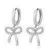 1 Pair Elegant Simple Style Butterfly Inlay Sterling Silver Zircon Drop Earrings