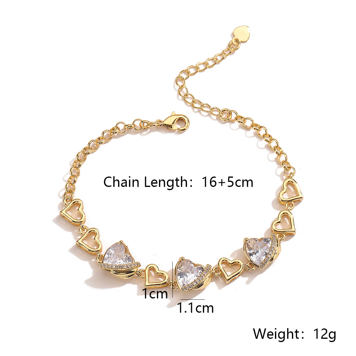 Simple Style Solid Color Copper Plating Inlay Zircon 18k Gold Plated Bracelets