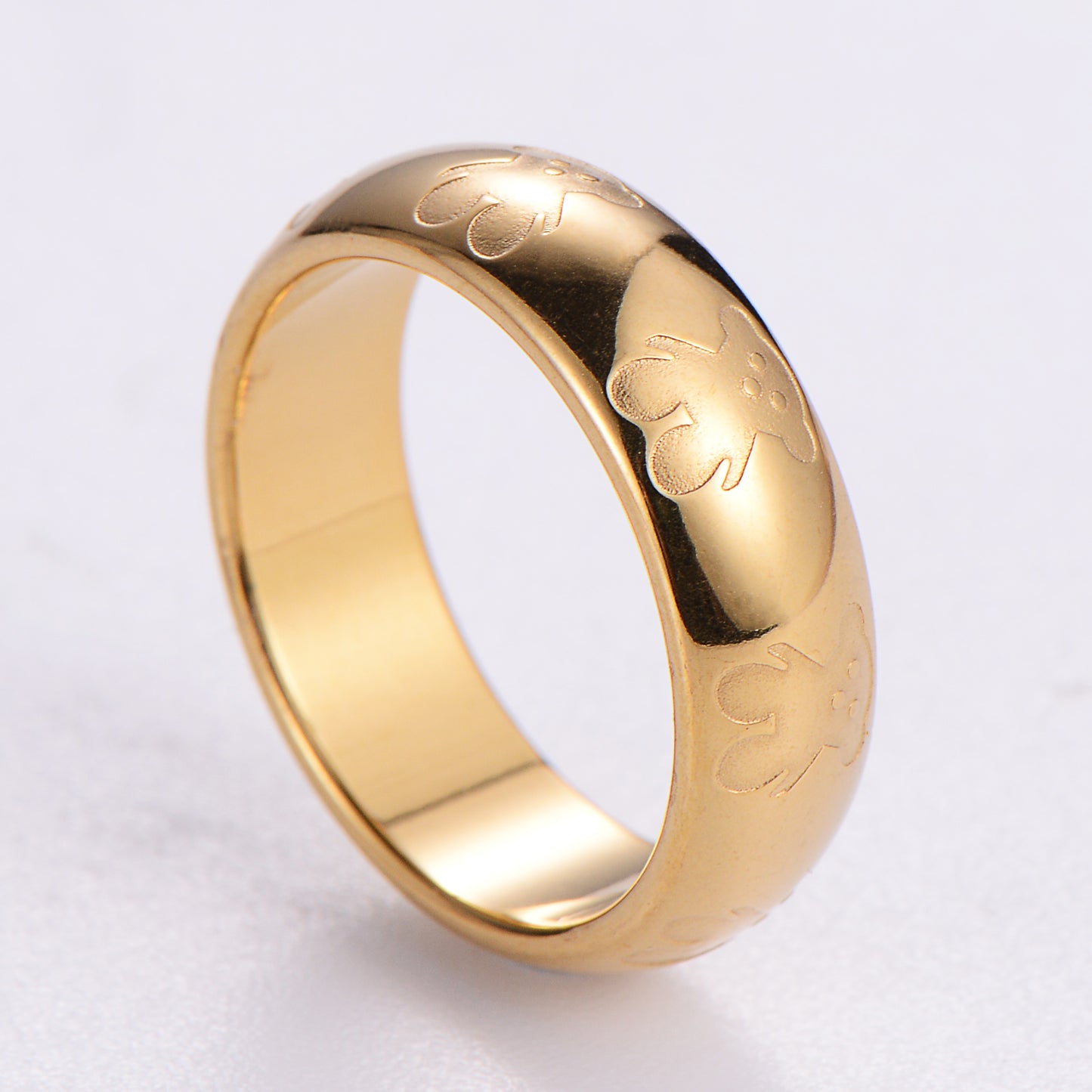 Casual Solid Color Stainless Steel Plating 18k Gold Plated Rose Gold Plated Rings