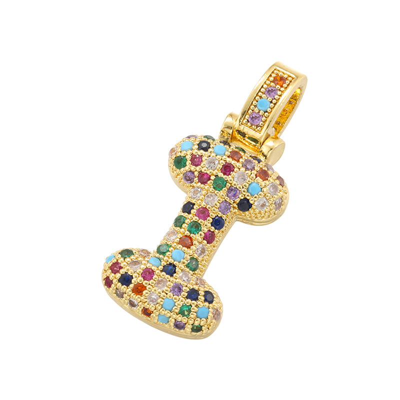 Hip-hop Letter Copper Plating Inlay Zircon 18k Gold Plated Charms