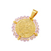 Hip-hop Retro Round Virgin Mary Copper 18k Gold Plated Zircon Charms In Bulk