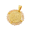 Hip-hop Retro Round Virgin Mary Copper 18k Gold Plated Zircon Charms In Bulk