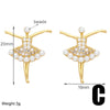 1 Pair Elegant Simple Style Flower Bow Knot Plating Inlay Copper Artificial Pearls Zircon 18k Gold Plated Ear Studs