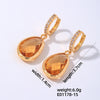 1 Pair Simple Style Water Droplets Plating Inlay Copper Crystal Glass Zircon Drop Earrings