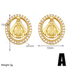 1 Pair Simple Style Streetwear Geometric Plating Inlay Copper Zircon 18k Gold Plated Ear Studs