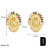 1 Pair Simple Style Streetwear Geometric Plating Inlay Copper Zircon 18k Gold Plated Ear Studs