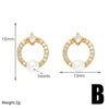 1 Pair Elegant Lady Simple Style Flower Plating Inlay Copper Zircon 18k Gold Plated Ear Studs