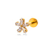 1 Piece Ig Style Vintage Style Geometric Flower Bow Knot Plating Inlay Titanium Alloy Zircon 18k Gold Plated Ear Studs