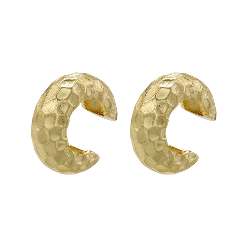 1 Pair Retro Simple Style C Shape Plating Copper 18k Gold Plated Earrings