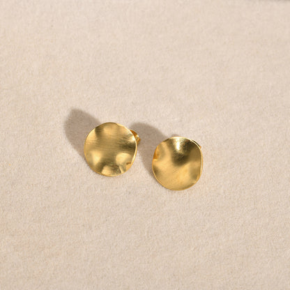 1 Pair Ig Style Simple Style Round Irregular Plating Stainless Steel 18k Gold Plated Ear Studs