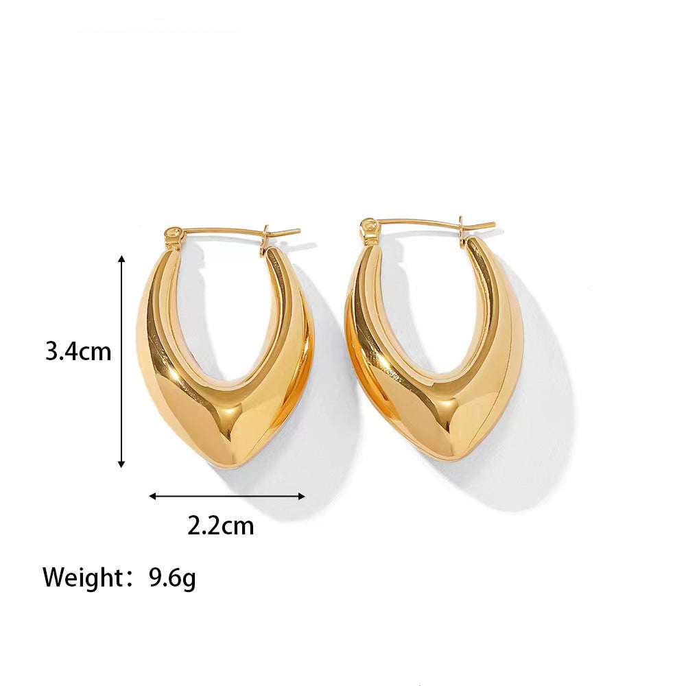 1 Pair Simple Style Classic Style C Shape U Shape The Answer Plating Stainless Steel Earrings