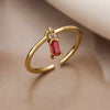 Simple Style Geometric Color Block Copper Plating Inlay Zircon 18k Gold Plated Open Rings