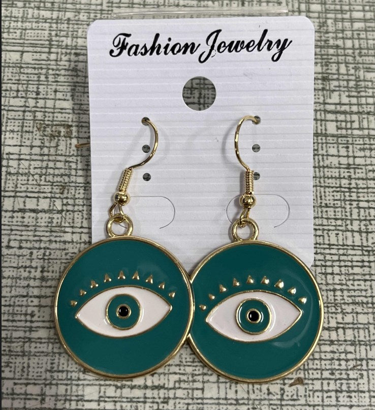 Fashion Eye Alloy Enamel Women's Drop Earrings 1 Pair