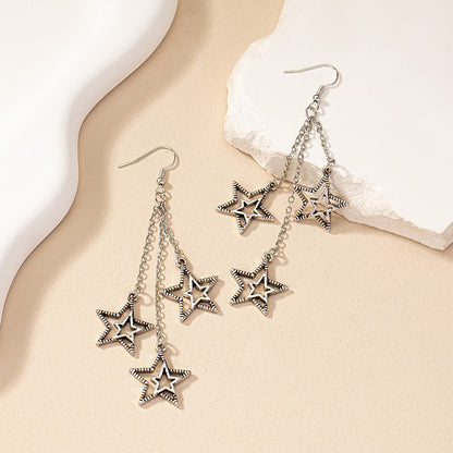 1 Pair Vintage Style Star Plating Alloy Drop Earrings