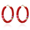 1 Pair Fashion Circle Soft Clay Beaded Women's Earrings