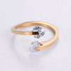 Simple Style Commute Geometric Stainless Steel Plating Inlay Zircon 18k Gold Plated Rose Gold Plated Rings