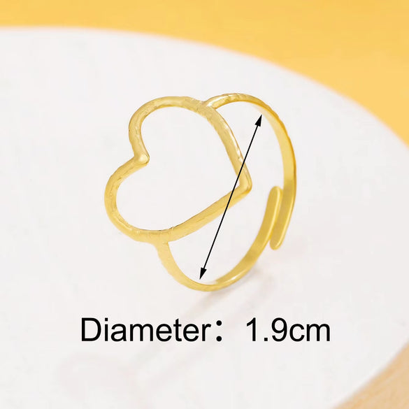 Retro Geometric Stainless Steel Plating Open Rings