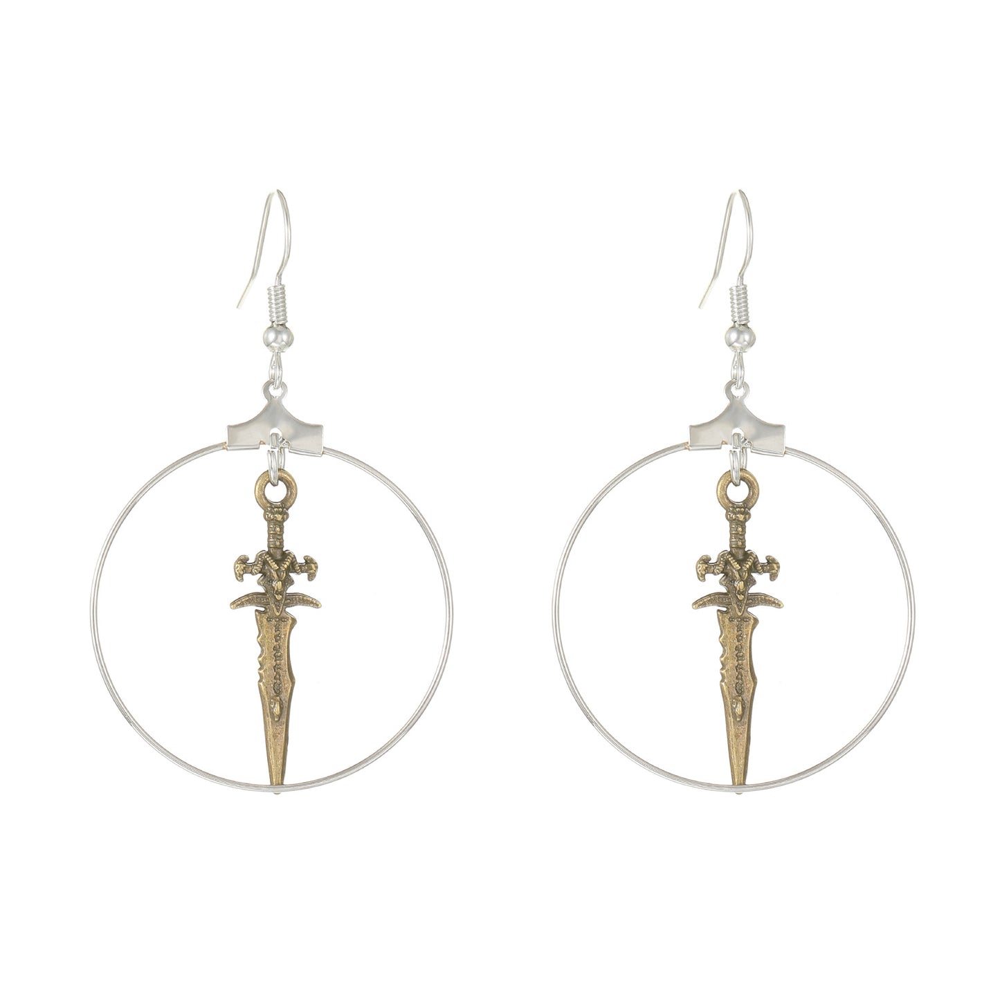 1 Pair Streetwear Geometric Cross Plating Alloy Drop Earrings