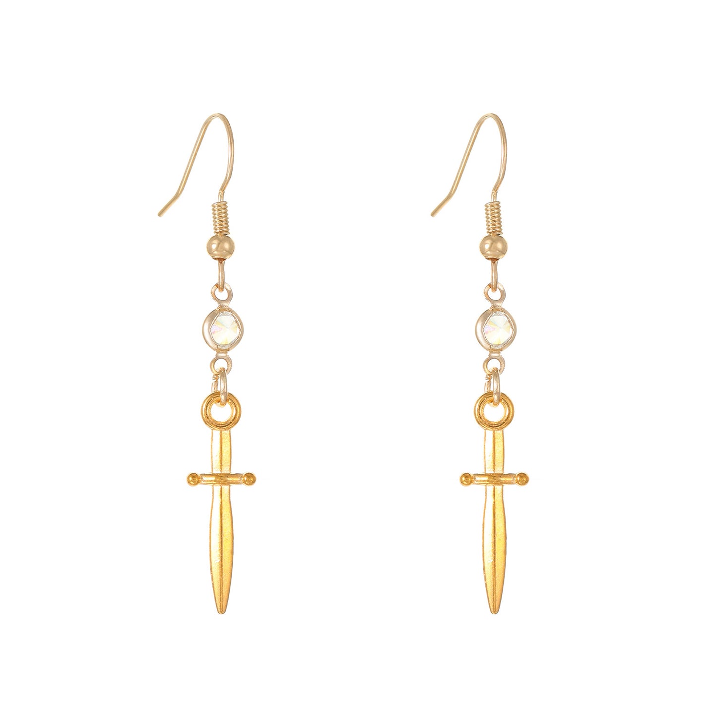 1 Pair Streetwear Geometric Cross Plating Alloy Drop Earrings